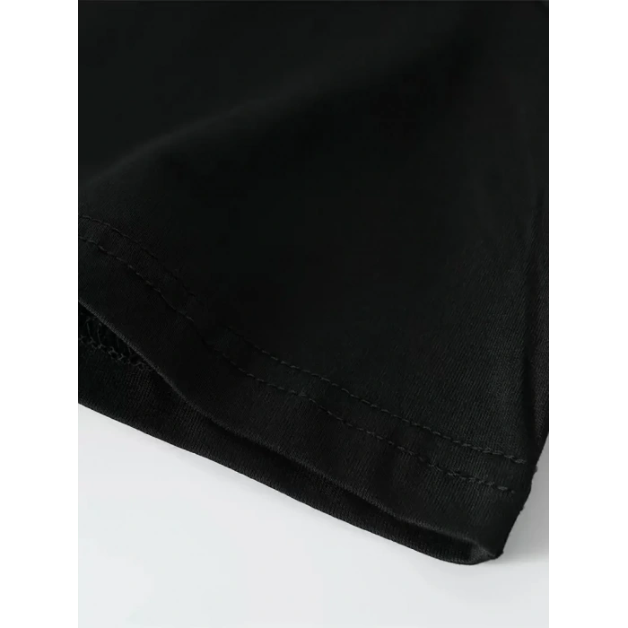 Büyük Beden Erkek Whatever Baskılı Tişört, Oversize Erkekler İçin Yaz Modası Kısa Kollu Tişörtler - Siyah