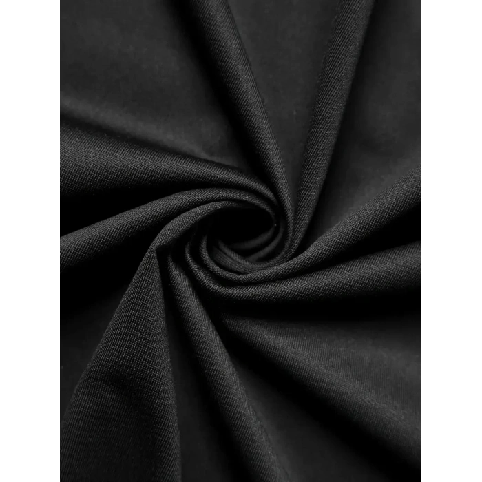 Eşsiz Baskı Tasarımlı Şık Büyük Beden Erkek Tişörtü - Rahat Polyester, Makinede Yıkanabilir, Yuvarlak Yaka - Her Mevsim İçin Mükemmel - Siyah