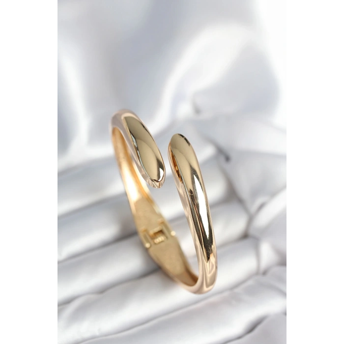 Gold Renk Pirinç Kadın Kelepçe Bileklik