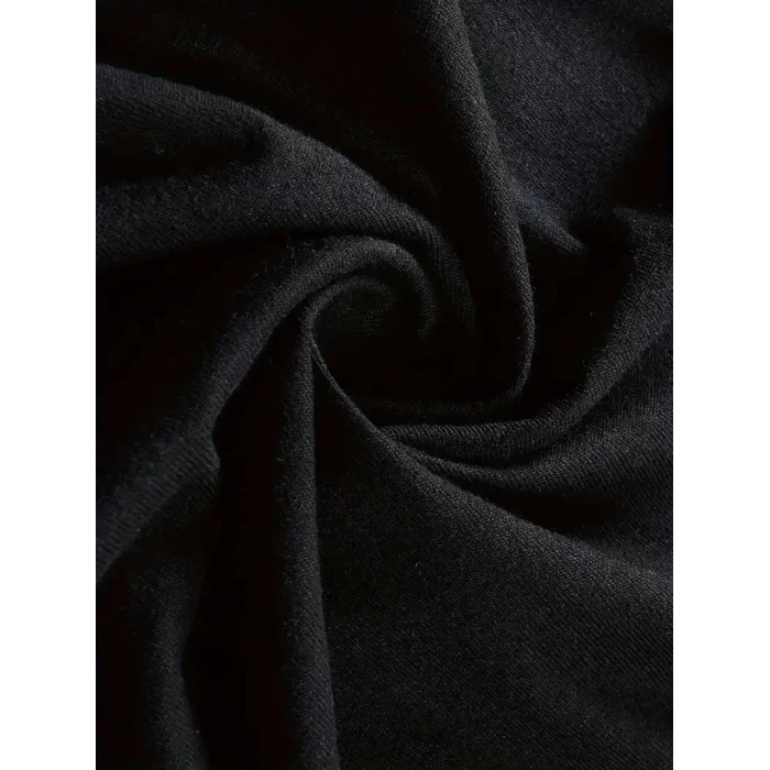 [Günlük T-Shirt] Hafif Kadın Günlük T-Shirt | Bol Kesim, Kısa Kollu, Yuvarlak Yaka, Eğlenceli Karikatür Ayı ve Umrumda Değil Baskı - Günlük Stil, İlkbahar/Yaz- Siyah