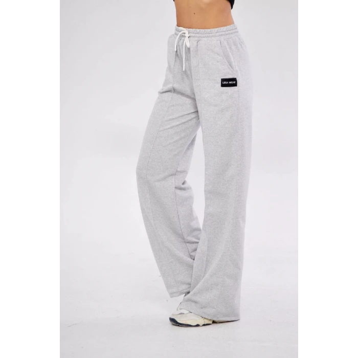 İki iplik Bol Paça Eşofman Pantalon - Gri