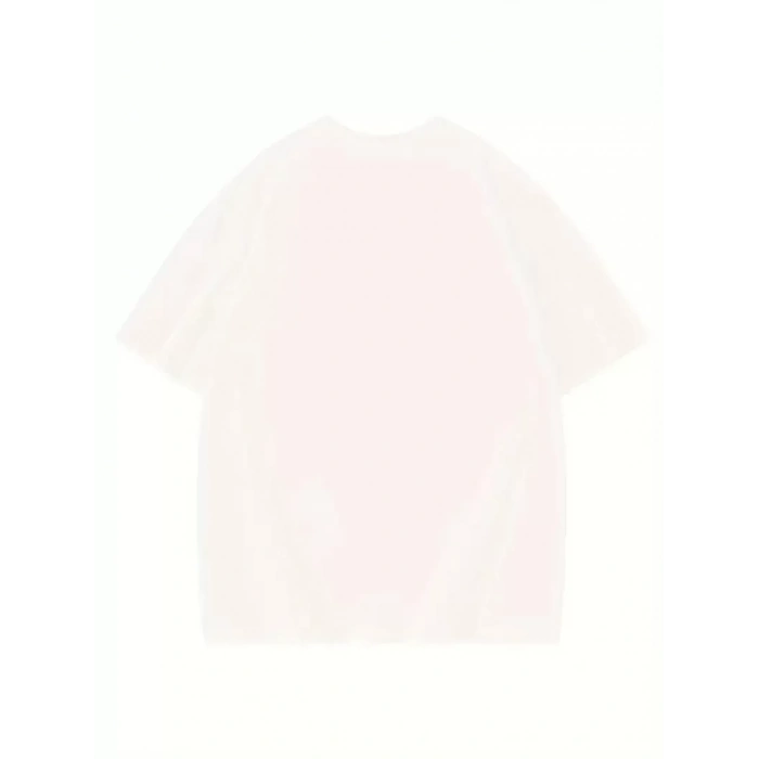 Kadın Eğlenceli Harf NY Baskılı Bisiklet Yaka Tişört - Rahat Polyester, Makinede Yıkanabilir - Yaz ve Fitness için Mükemmel, Yuvarlak Yaka- Beyaz