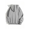 3 İplik Pamuklu Unisex Kapşonlu Sweetshirt - Gri