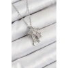 316L Çelik Zirkon Taşlı Sallantılı Yıldız Model Gümüş Renk Kadın Kolye