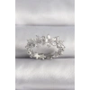 Pirinç Gümüş Renk Zirkon Taşlı Çiçek Model VIP Seri Kadın Yüzük