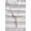 316L Çelik Gümüş Renk Zincir Zirkon Taşlı Yıldız Model Kadın Kolye