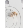Pirinç Gold Renk Zirkon Taşlı Yaprak Model Kadın Kıkırdak Küpe