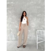 Ayrobin Oversize Kadın Pantalon - Bej