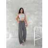 Ayrobin Oversize Kadın Pantalon - Füme