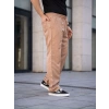 Erkek Keten Cepli Çıma Dikişli jogger Buggy Pantalon Rahat kalıp - Kahverengi