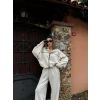 Fermuarlı Eşofman Pantolon İkili Takım - Beyaz