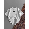Kadın Baskılı Oversize T-shirt - Beyaz