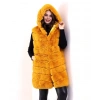 Kadın Reks Kapüşonlu Yelek - Sarı