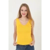 Kadın V Yaka Fırfır Detay Crop - Sarı