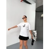 Kısa Kol Baskılı T-shirt - Beyaz