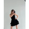 Mini Askılı Elbise - Siyah