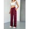 Osy Modal Yumuşak Dokulu Kumaş Nakış işlemeli Rahat Bol Paça Eşofman Pantalon - Bordo