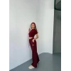 Osy Modal Yumuşak Dokulu Kumaş Nakış işlemeli Rahat Bol Paça Eşofman Pantalon - Bordo