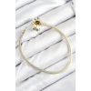 Pirinç Charm Zirkon Taşlı Yonca Model Gold Renk Kadın Bileklik