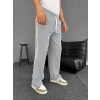 Su Yolu Çizgili Cepli Pantalon Yazlık - Gri
