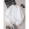 Unisex Üç İplik Biskilet Yaka SweatShirt - Beyaz