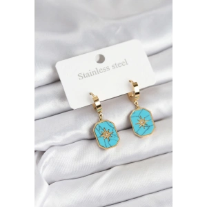 316L Çelik Gold Renk Kutup Yıldızı Model Kadın Küpe