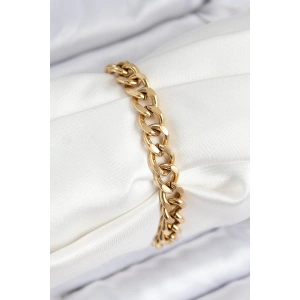 316L Çelik Klasik Kalın Zincir Model Gold Renk Kadın Bileklik