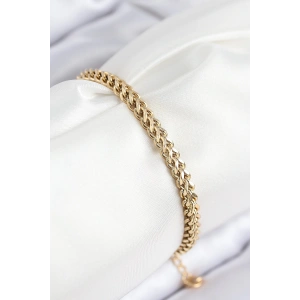 316L Çelik Örgü Zincir Model Gold Renk Kadın Bileklik