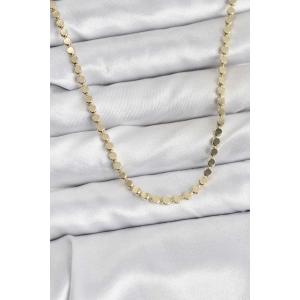 316L Çelik Zincir Gold Renk Ezme Zincir Model 65 cm Kadın Kolye