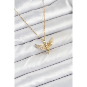 316L Çelik Zincir Gold Renk Melek Model Kadın Kolye