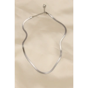 316L Çelik Silver Renk 45 cm İtalyan Zincir Model Kadın Kolye