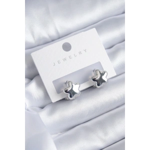 Gümüş Renk Yıldız Model Yıldız Model Pirinç Kadın Küpe