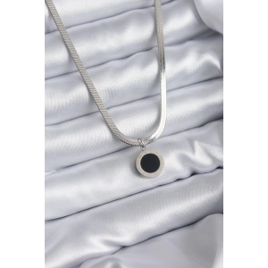 316L Çelik Gümüş Renk İtalyan Zincir Model İşleme Detay Kadın Kolye