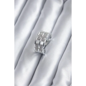 Gümüş Renk Zirkon Taşlı Kemer Model Kadın Yüzük