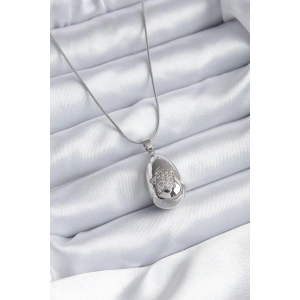 316L Çelik Gümüş Renk Damla Model Yıldız İşleme Zirkon Taş Detay Kadın Kolye