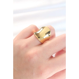 Gold Renk Ayarlanabilir Kavisli Ayna Yüzük