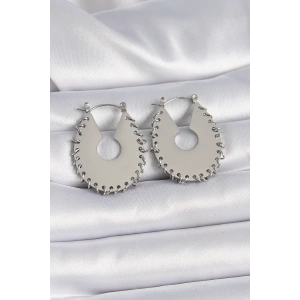 316L Çelik Gümüş Renk Kadın Küpe