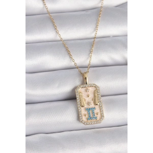 316L Çelik Gold Renk Zincir İkizler Burcu Zirkon Taşlı Kadın Kolye