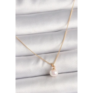 Pirinç Gold Renk İnci Model Kadın Kolye