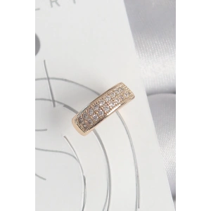 Pirinç Gold Renk Zirkon Taşlı Kadın Kıkırdak Küpe