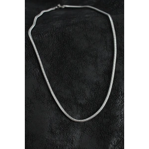 316L Çelik Oval İtalyan Zincir Model Gümüş Renk Erkek Kolye