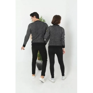 Erkek Bisiklet Yaka Yün Örmeli Triko Kazak - Siyah