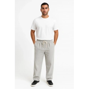 Erkek Fitilli Kadife Cepli Buggy Pantolon Oversize Rahat Kalıp - Gri