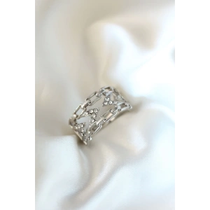 Gümüş Kaplama Zirkon Taşlı Kadın Yüzük