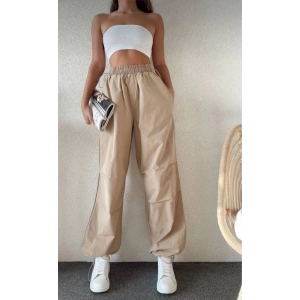 Kadın Cepli Paraşut Pantalon - Bej