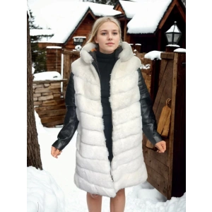 Kadın Hakiki Deri ve Suni Kürk - Beyaz