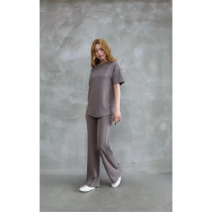 Osy Modal Yumuşak dokulu Kumaş Bisiklet Yaka Taş detaylı Kısa Kollu Takım - Vizyon