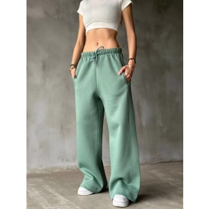 Palazzo Bol Paça Eşofman Pantolon - Yeşil