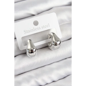 Pirinç Halka Model Gümüş Renk Kadın Küpe