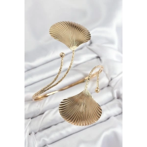 Pirinç İstiridye Model Gold Renk Kadın Pazu Bileklik